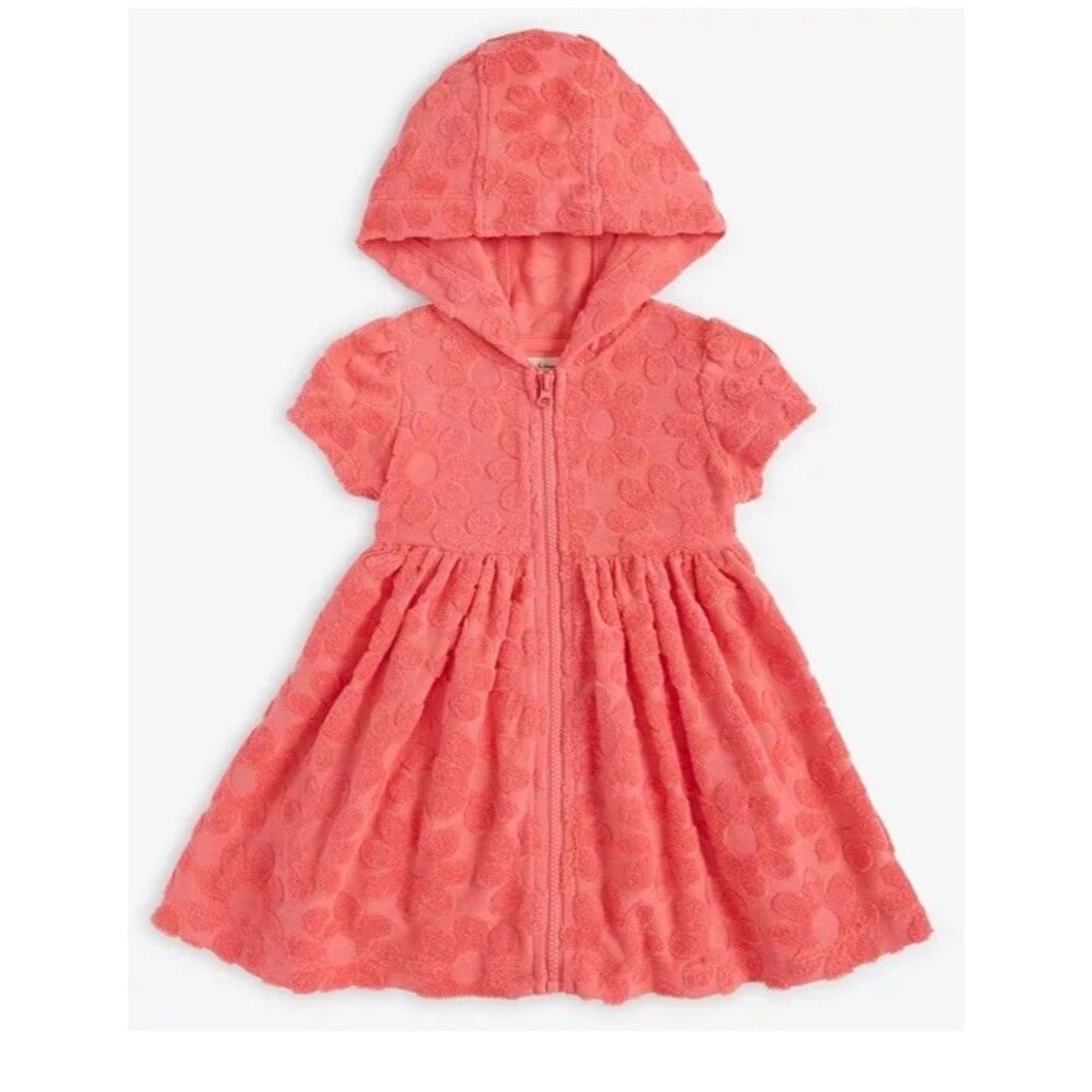 First Impressions Baby Girls Pink Sculpted Flower Terry Cloth Cover Up Size 24M